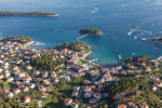 Aerial view of Croatia coast line Rab island
