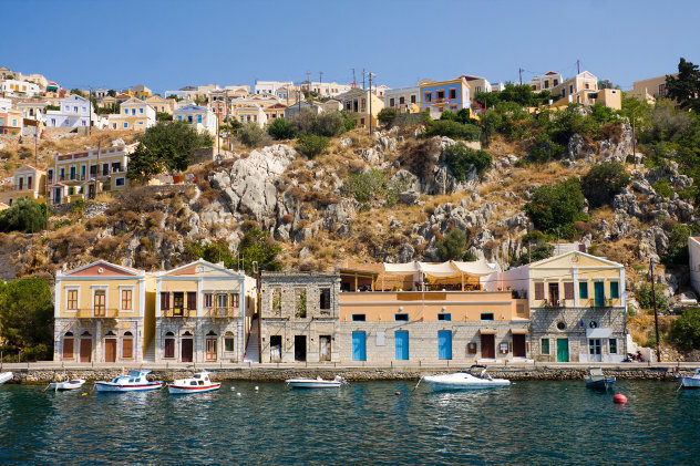 Houses in Greece on the coast
