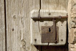 lock on wooden door
